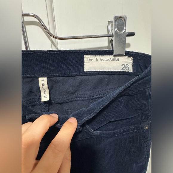 NWOT Rag n Bone Elephant Bell Dark Blue Corduroy Pants - Picture 2 of 4
